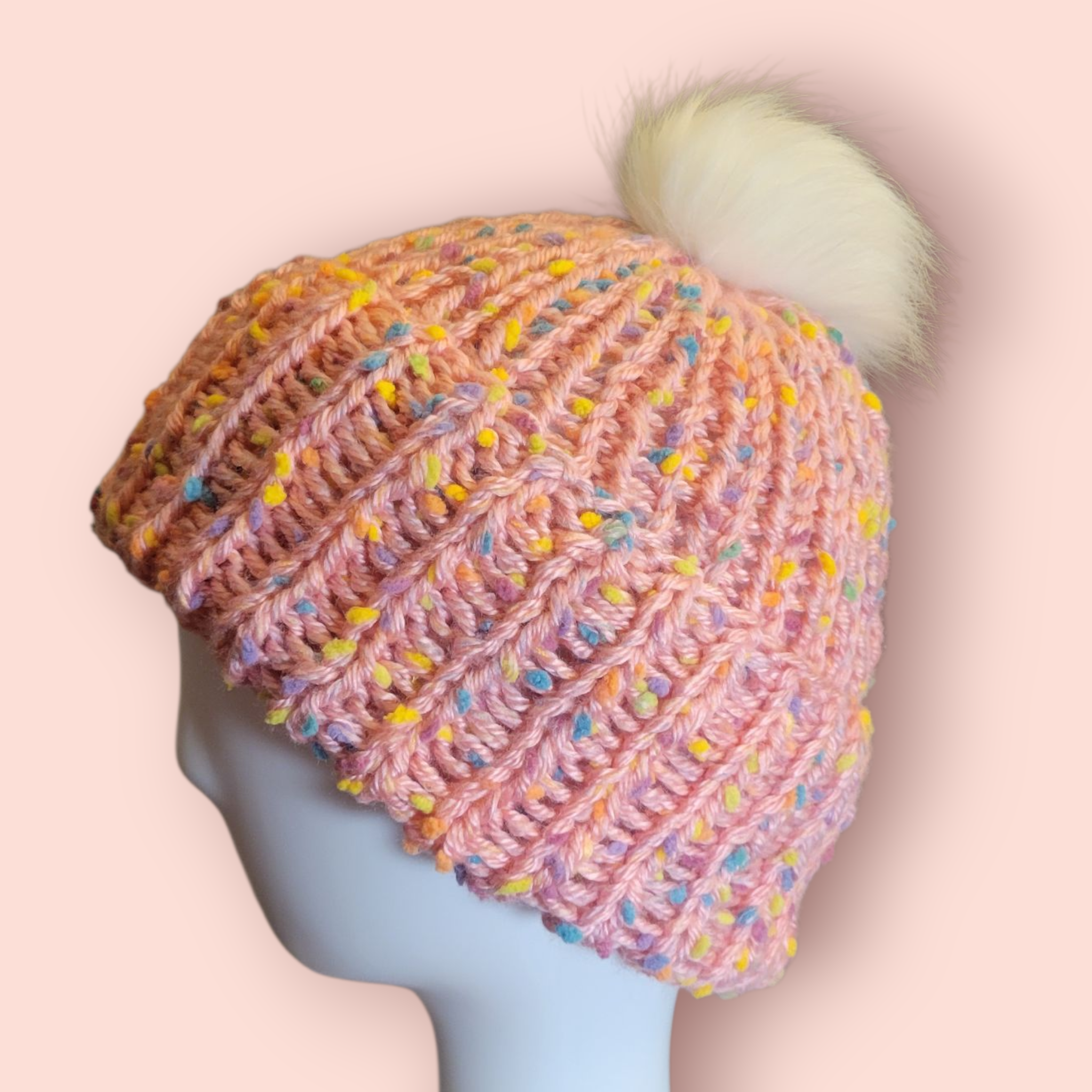 Pink Confetti Knit Beanie