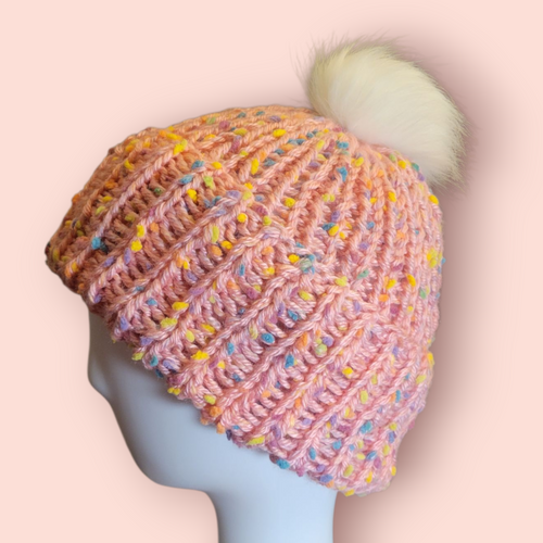 Pink Confetti Knit Beanie