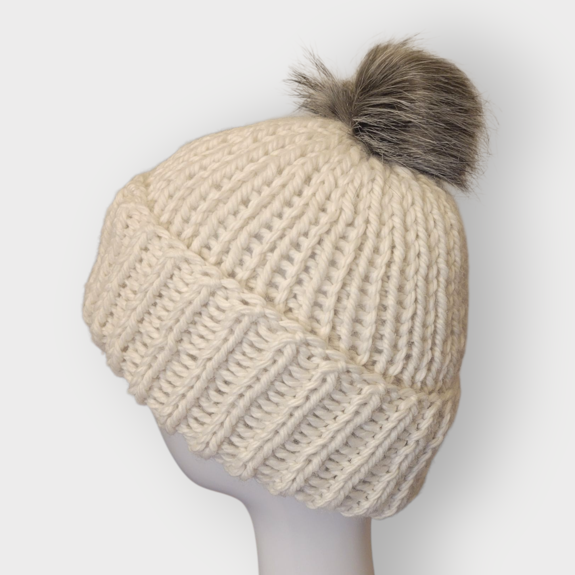White Knit Beanie
