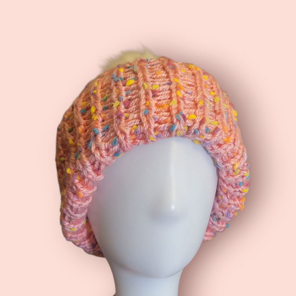 Pink Confetti Knit Beanie