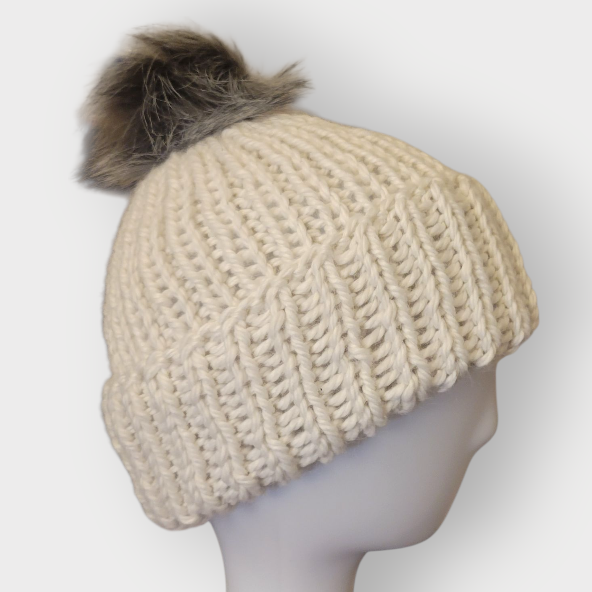 White Knit Beanie