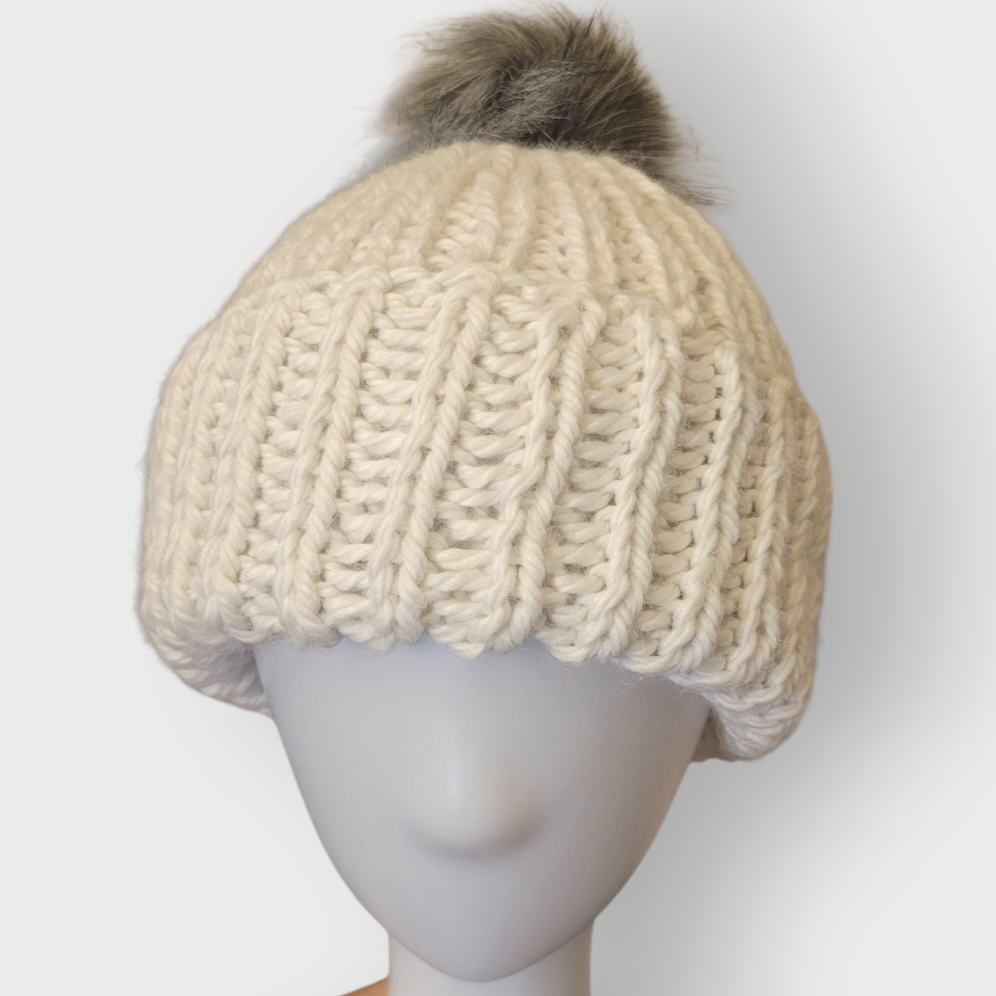 White Knit Beanie